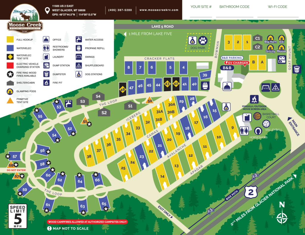 God's Country RV Resort Map