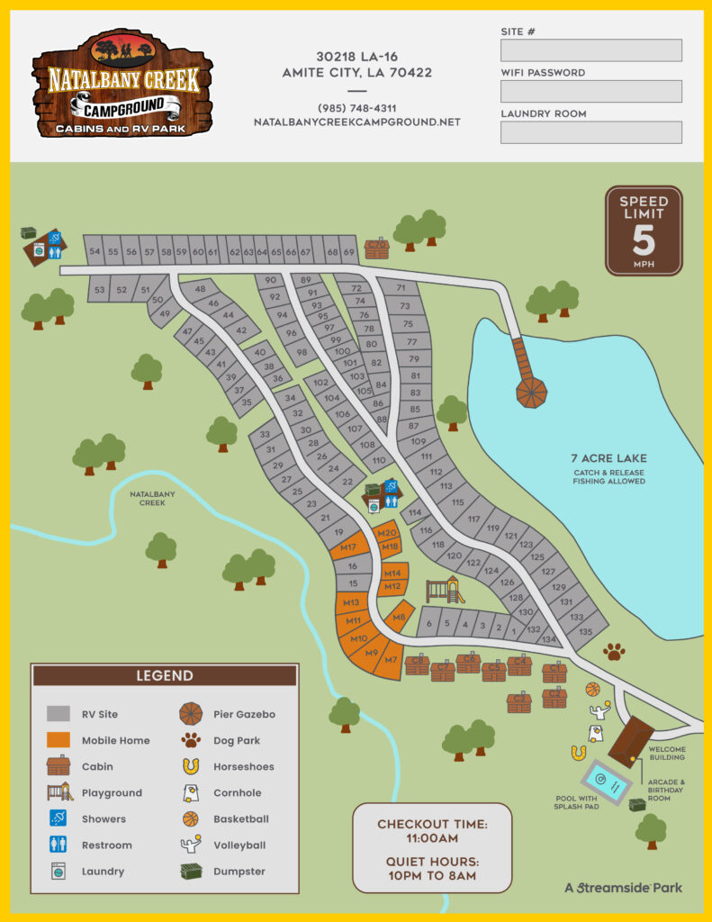 Natalbany Creek Campground Map
