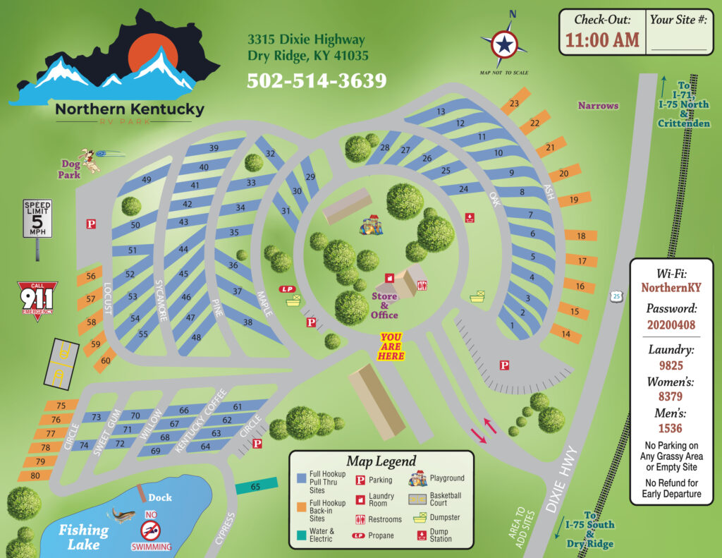 Northern Kentucky RV Park Map