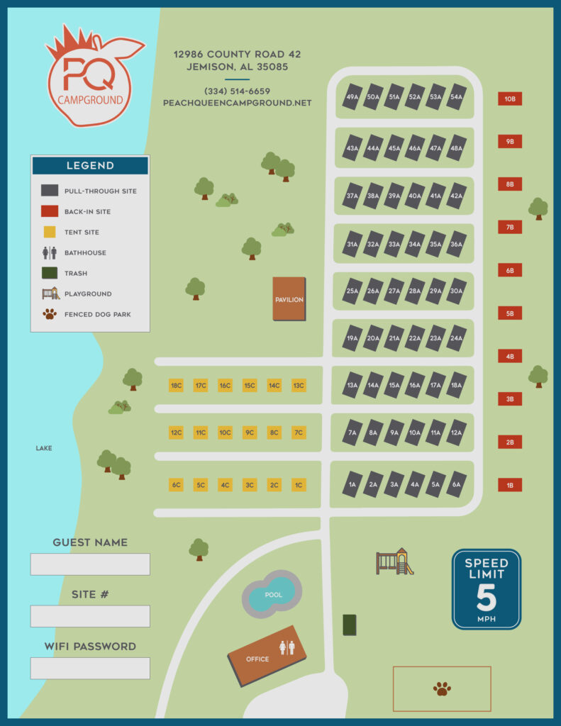 Peach Queen Campground Map