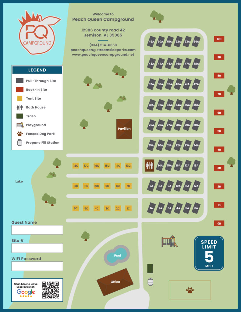 Peach Queen Campground Map - November 2025