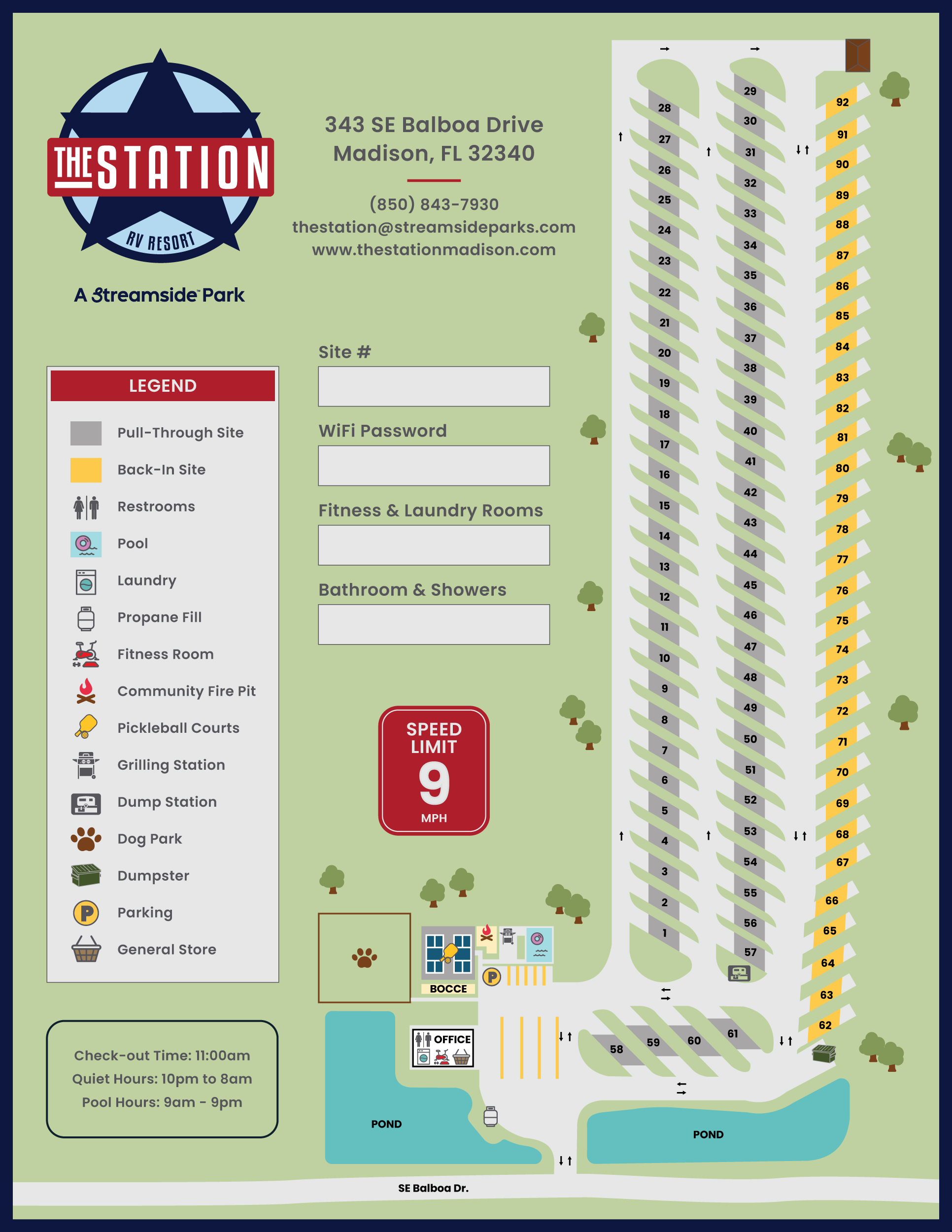 The Station RV Resort Site Map - July 2025