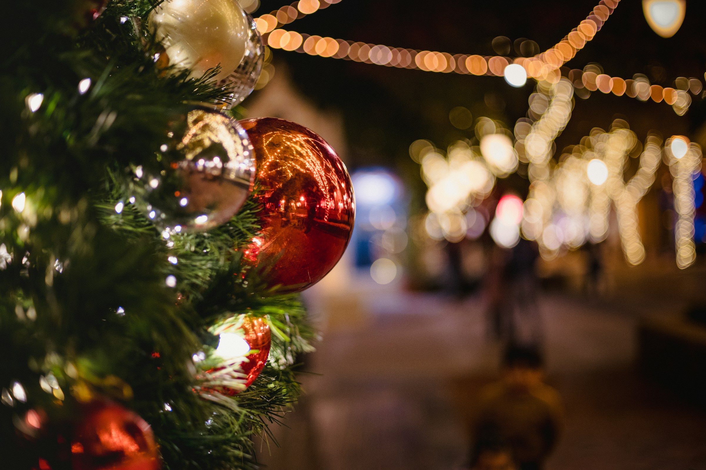 Holiday lights and decorations near Natalbany Creek Campground.