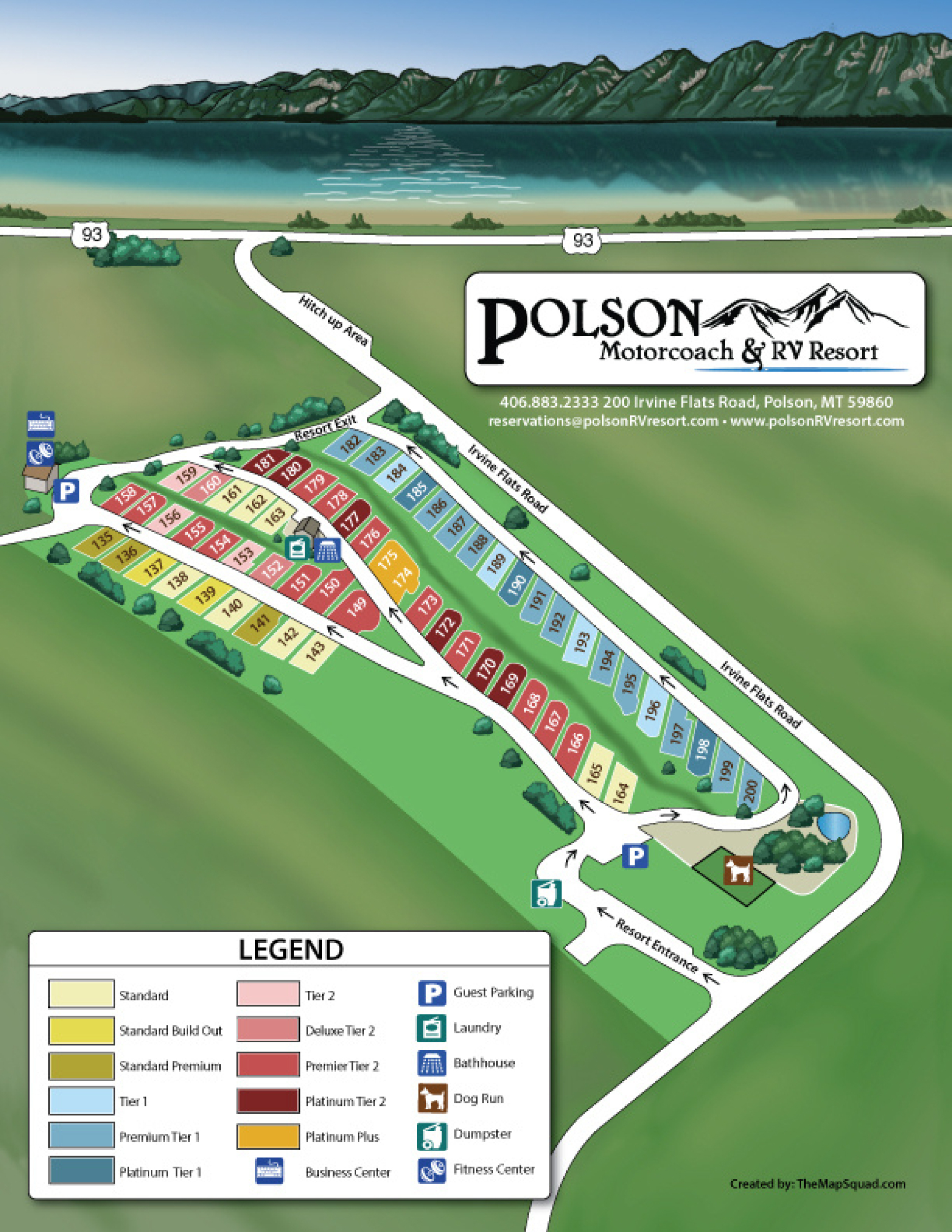 Polson Motocoach Resort Site Map