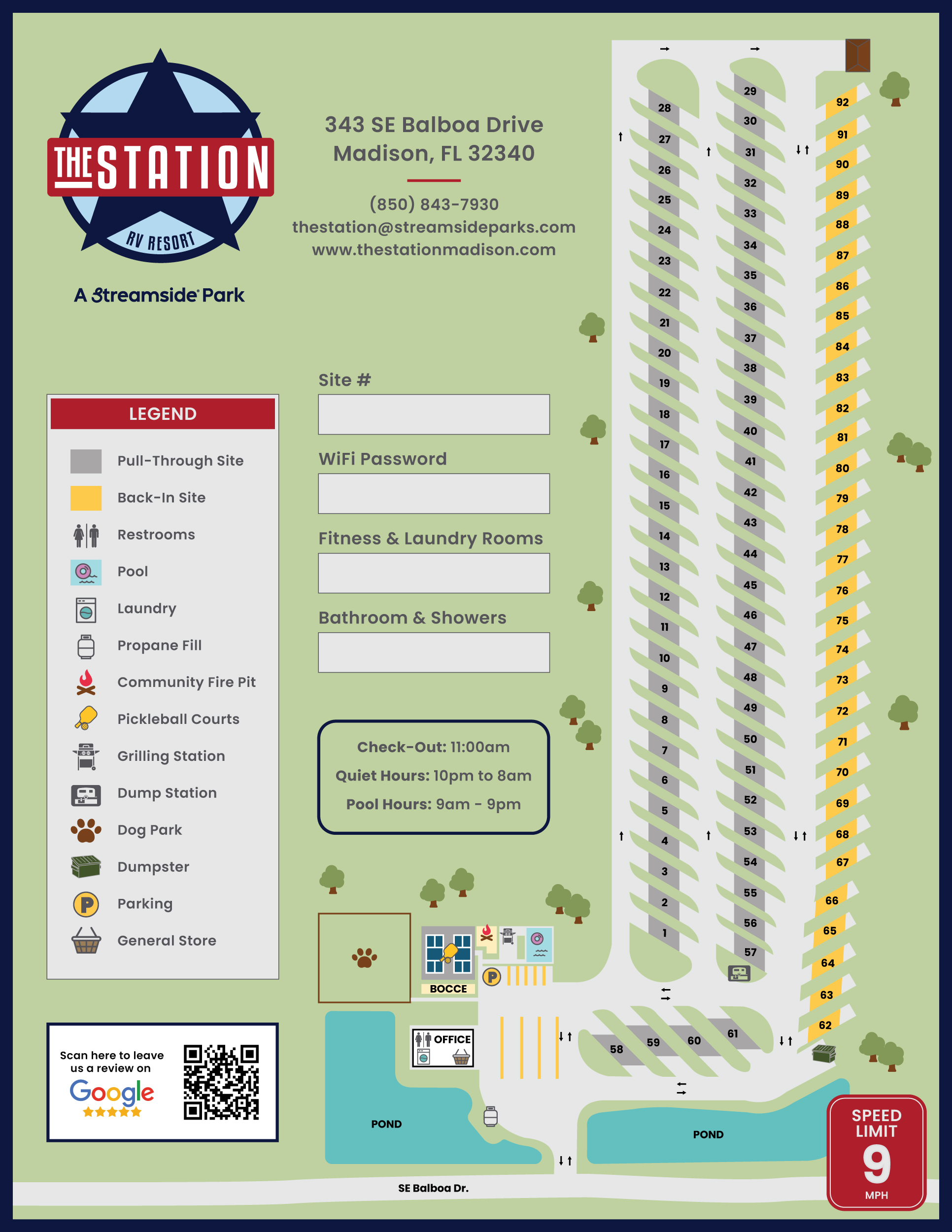 The Station RV Resort Site Map
