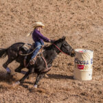 Woman barrel racing at the Georgia National Rodeo in Perry, Georgia near Twin Oaks RV Park.