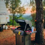 cooking outside on a portable bbq at your Streamside RV camp site