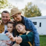 Family Taking Selfie at RV Campsite after a day exploring Northern Kentucky.
