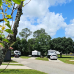 Spacious RV sites at Bayberry RV Park in Gulfport, Mississippi.