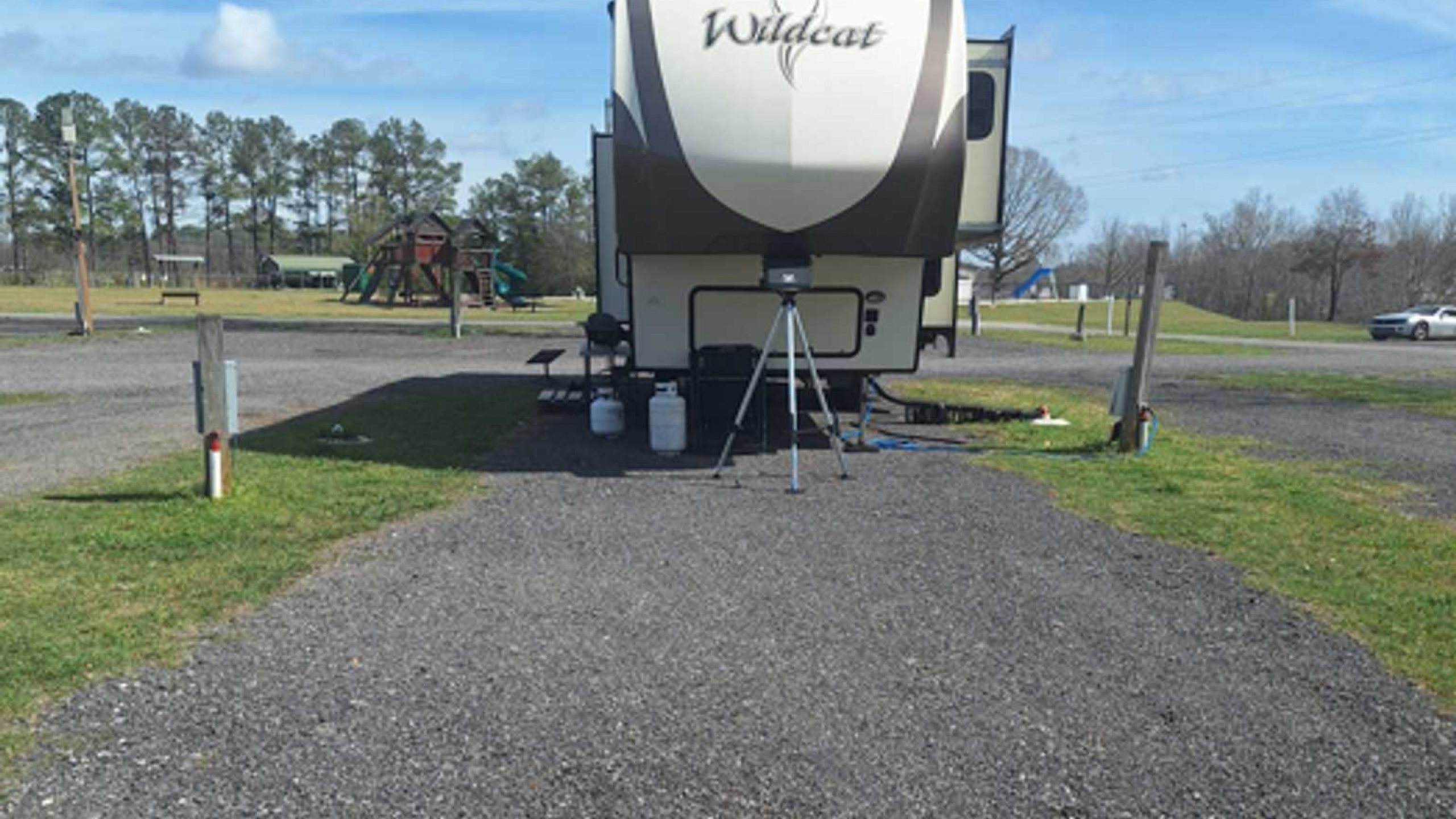 30/50 amp Pull Through RV Site at Peach Queen